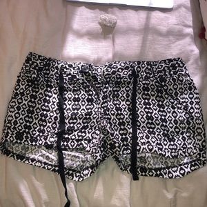 Black Patterned Shorts
